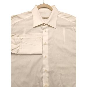 Ermenegildo Zegna French Cuff ITALY Mens XL 17/34* L/S button Solid white shirt